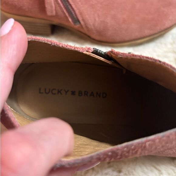 Lucky Brand Pink Ankle Booties with Side Zipper - Picture 2 of 9